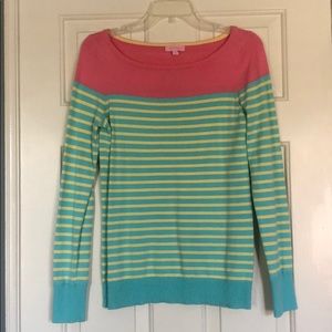 Lily Pulitzer blue/yellow/pink sweater. Size M